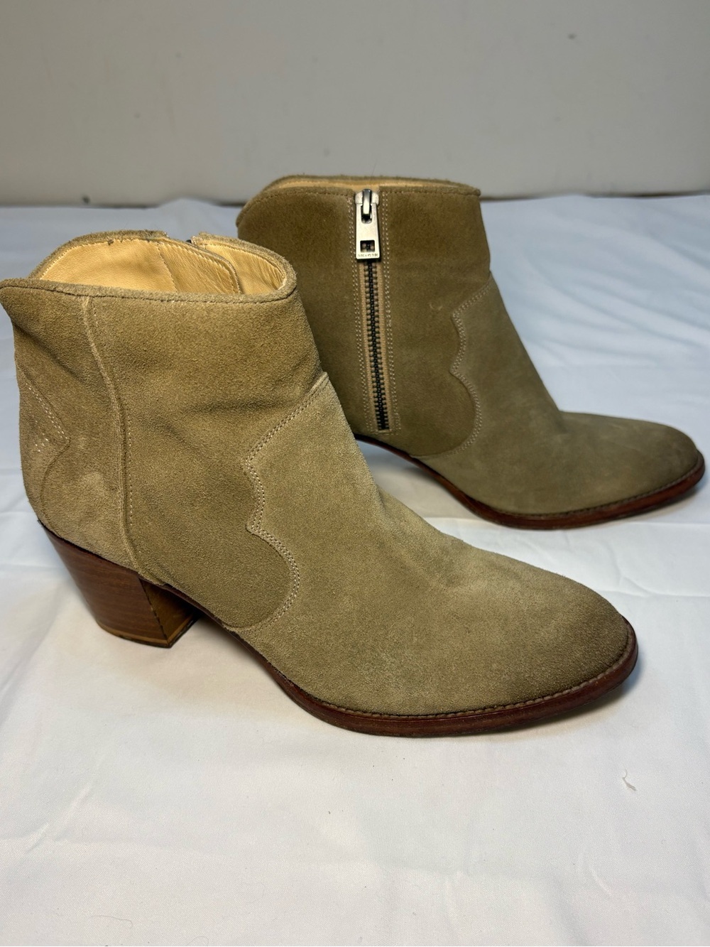 Zadig & Voltaire Molly Suede Western Ankle Boots Size 39 (US 8.5) Cowgirl Rodeo